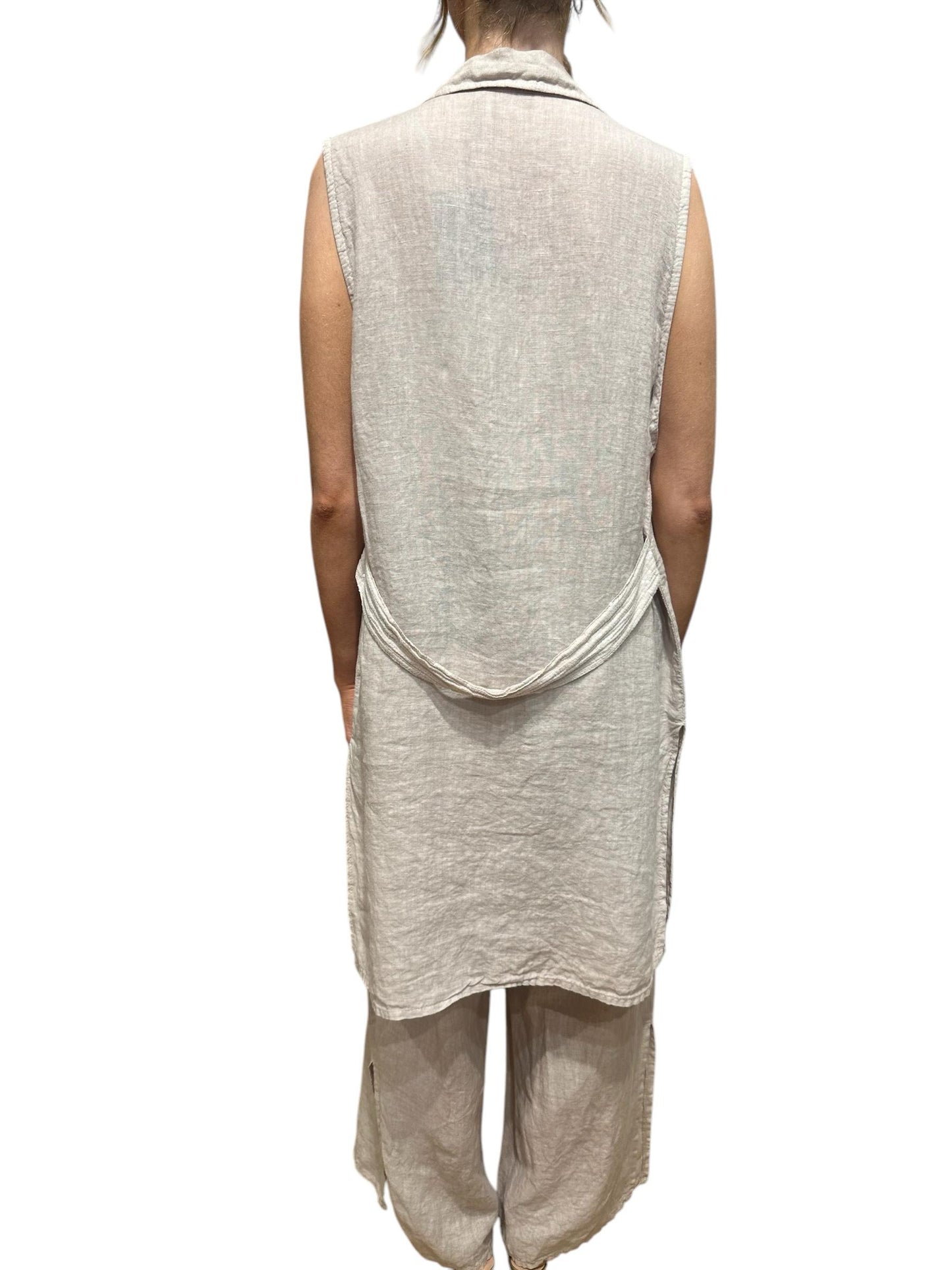 Poppy Long Linen Waistcoat
