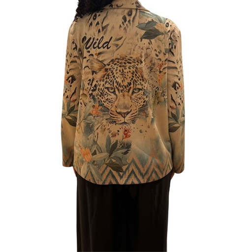 Animal Print Cheetah Suede Blazer
