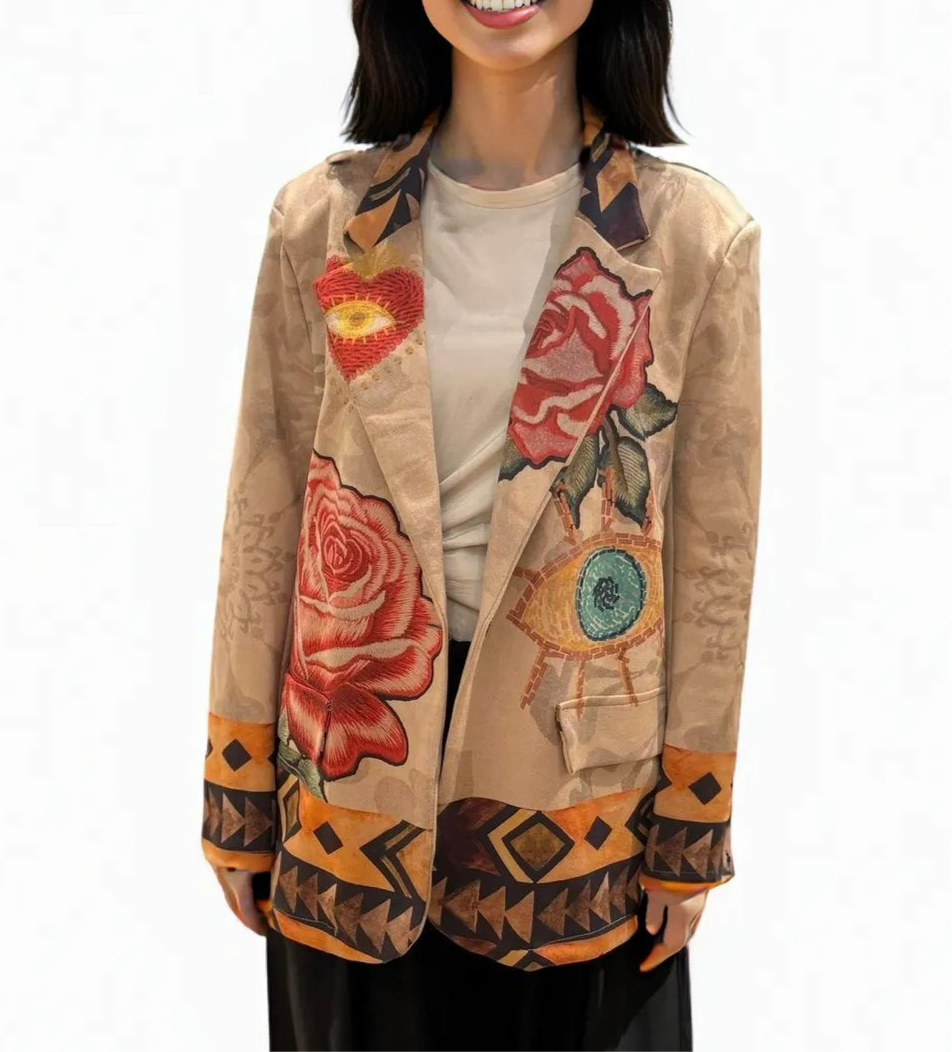 Frida Kahlo Suede Blazer