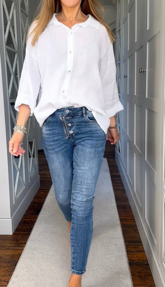 4 Button Zip Jean
