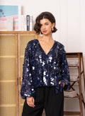 Anna Maria Sequin Wrap Top