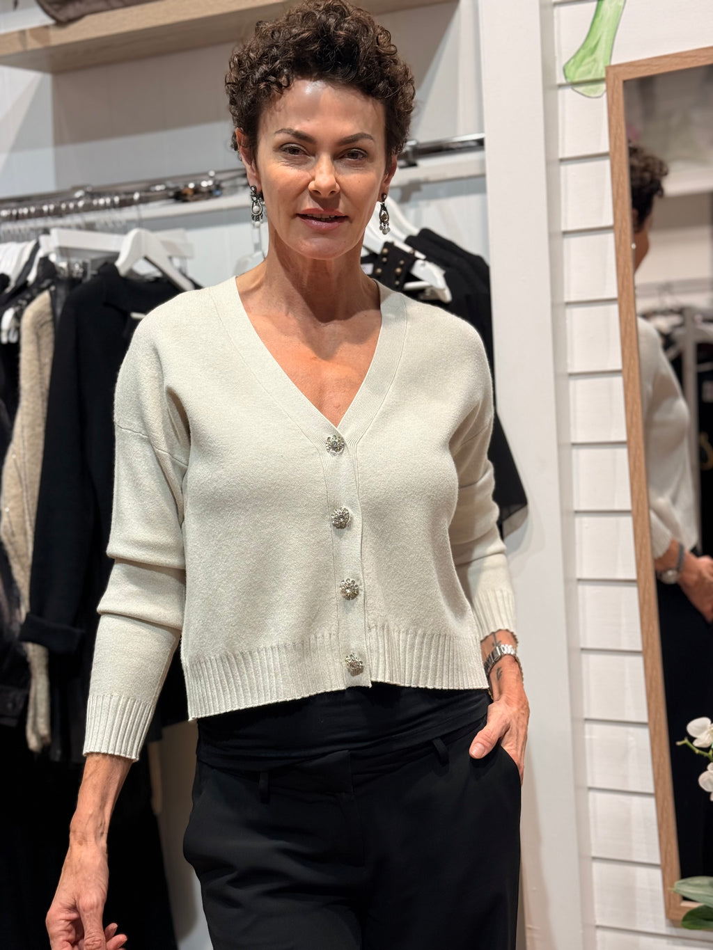 Diana Diamond Button Cardigan