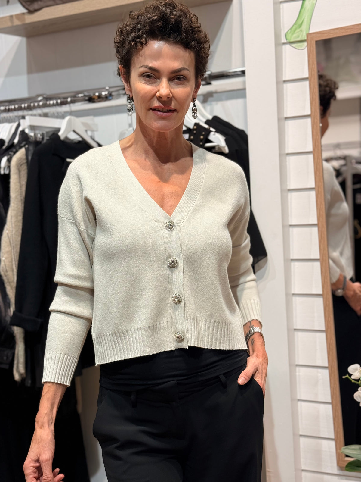 Diana Diamond Button Cardigan