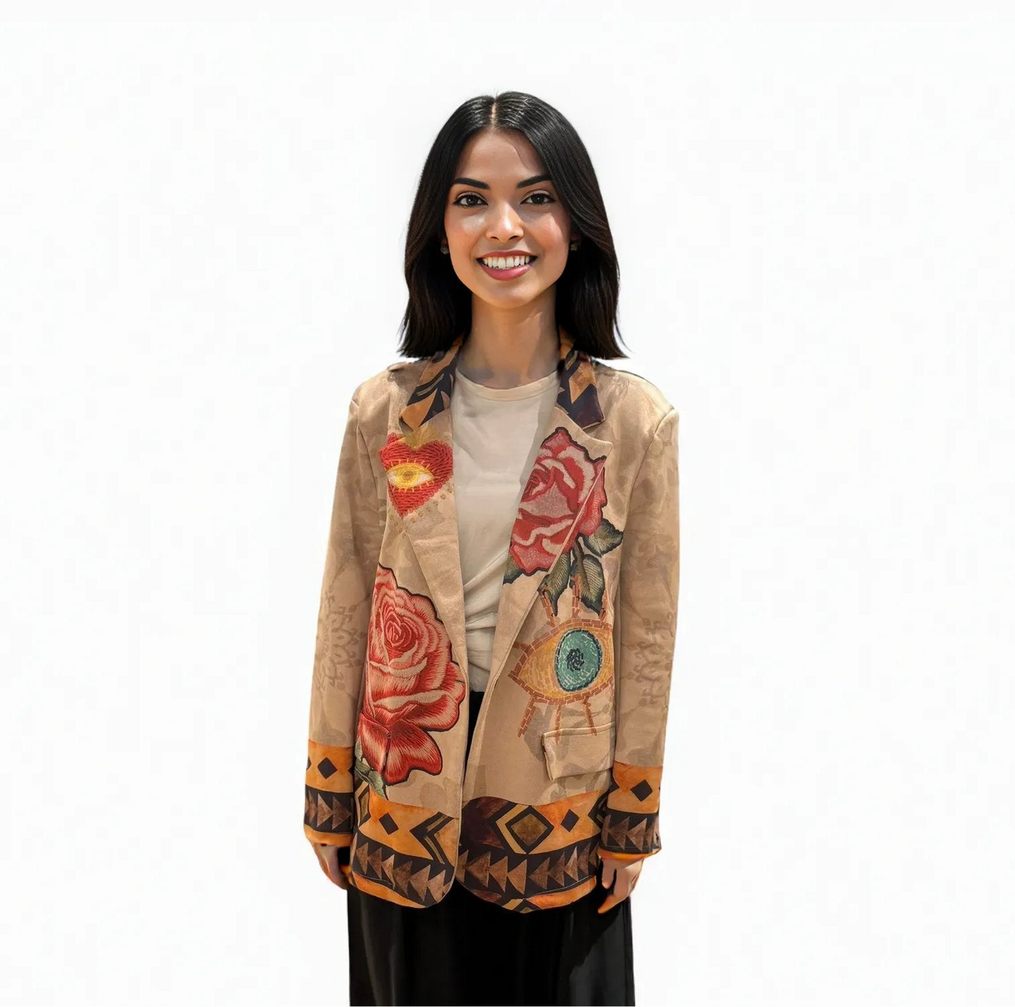 Frida Kahlo Suede Blazer
