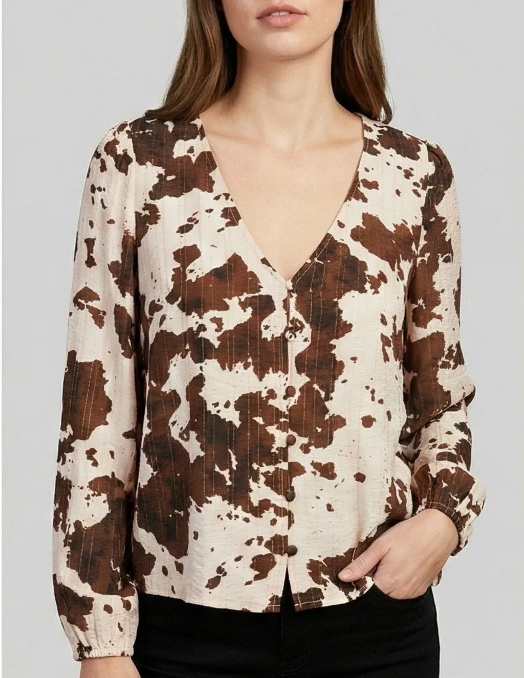 Buttoned Top in Brown