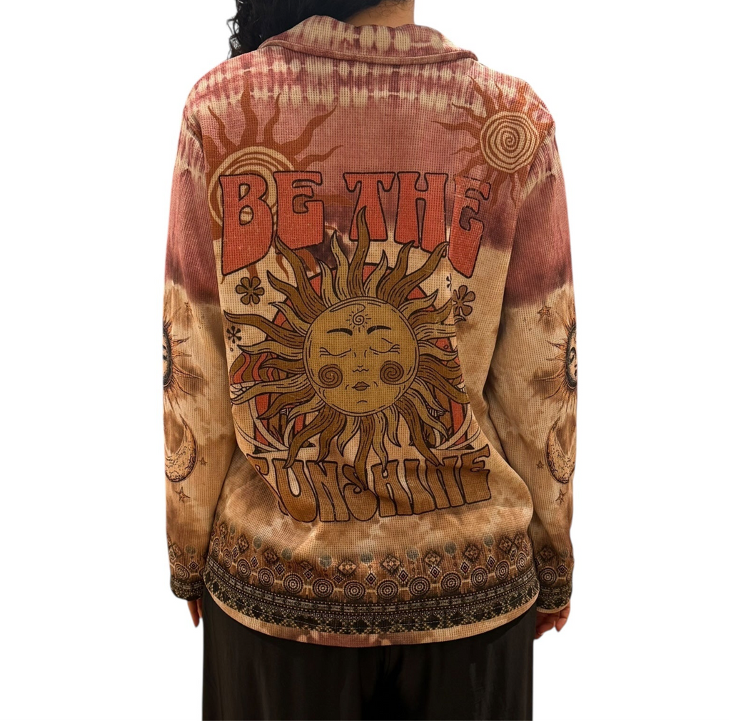 ‘Be The Sunshine’ Printed Suede Blazer