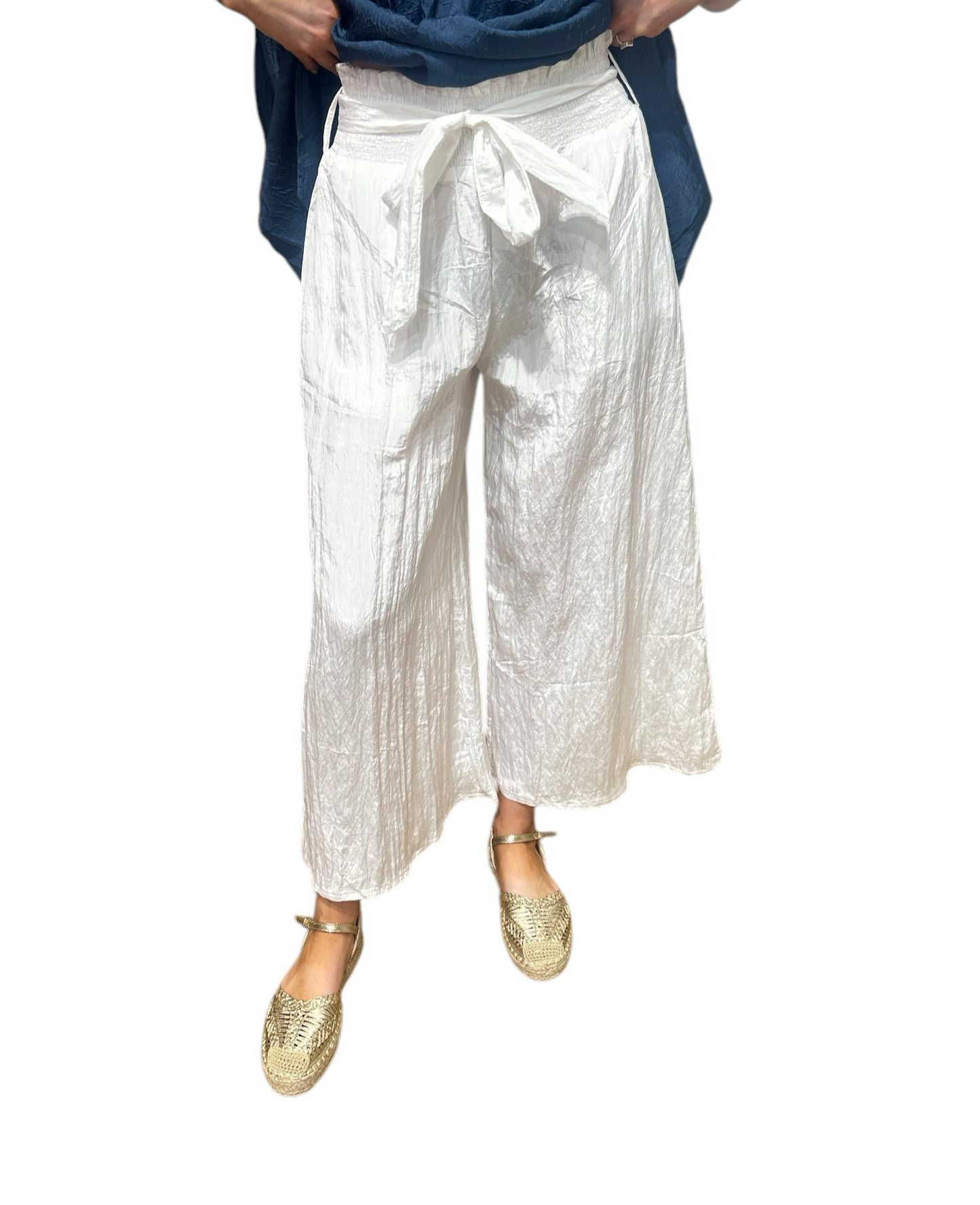 Wide Leg Tie Trousers