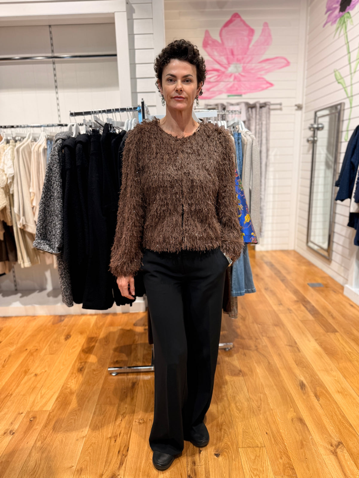 Brown Shaggy Jacket (with silver)