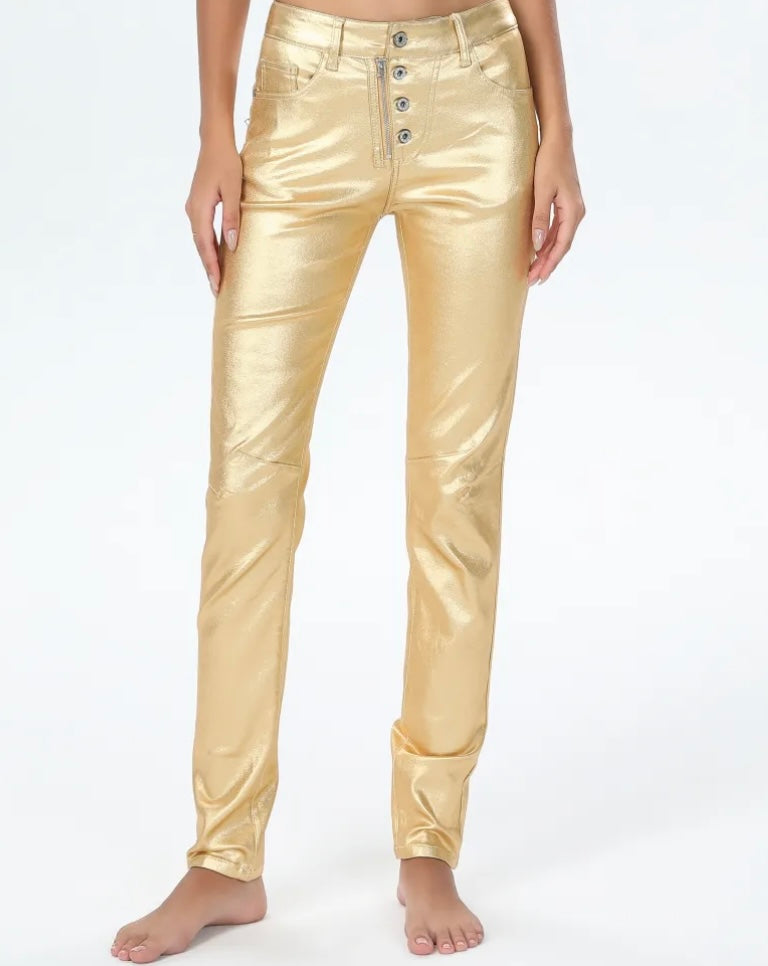 Metallic Skinny Trousers