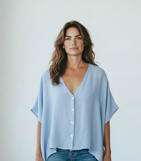 Linen Buttoned Top