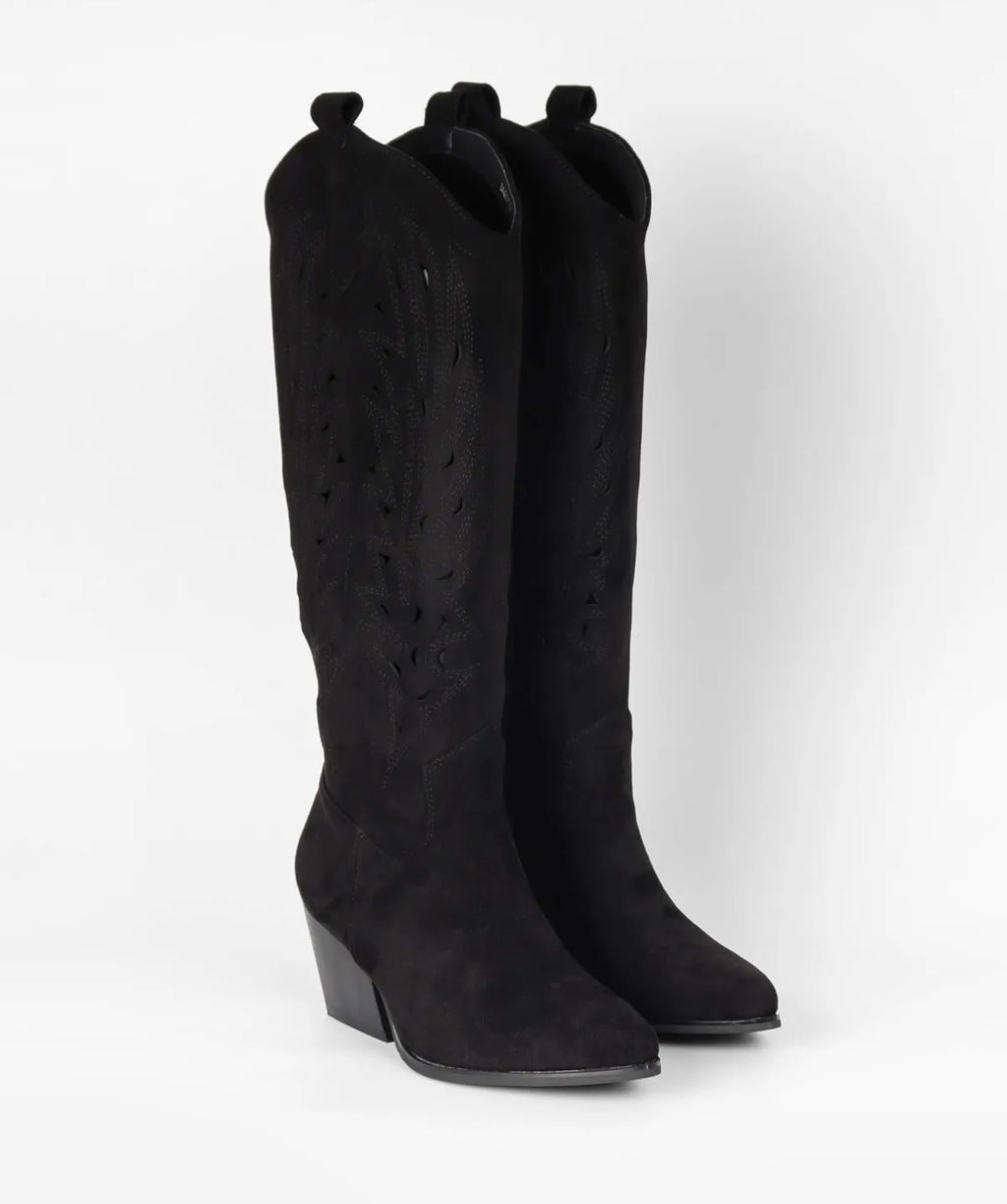 Cowboy Boot Knee-High Black
