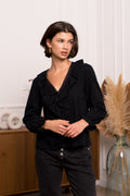 Lola V-Neck Top with Lace and Frill