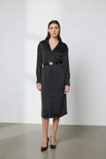 Realta Satin Shirt Dress