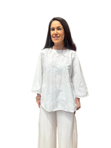 Peony Diamond Button Top