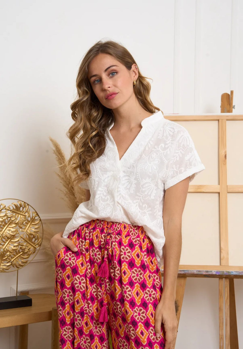 Audrey Embroidered Top