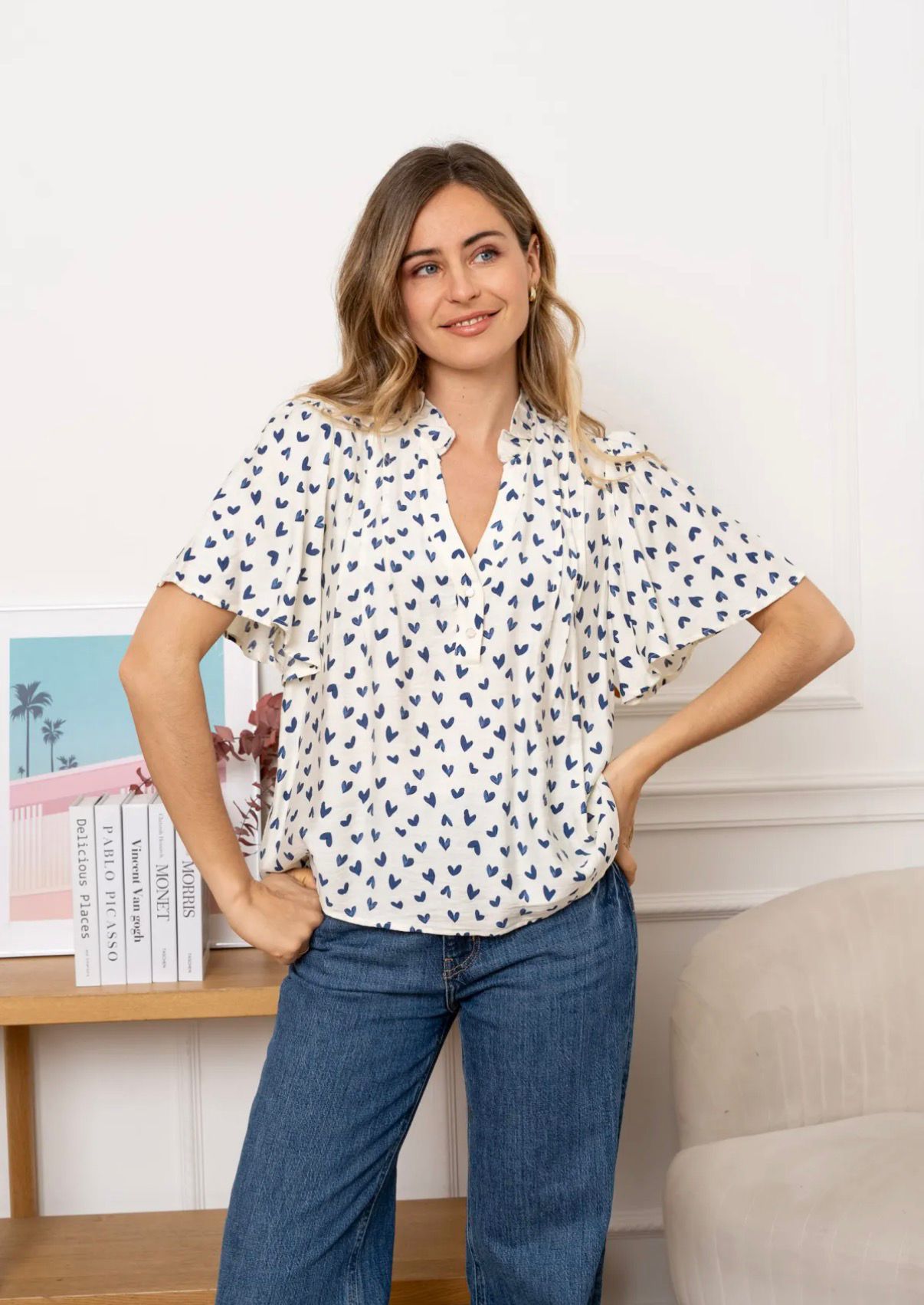 Heart Closed Front Shirt