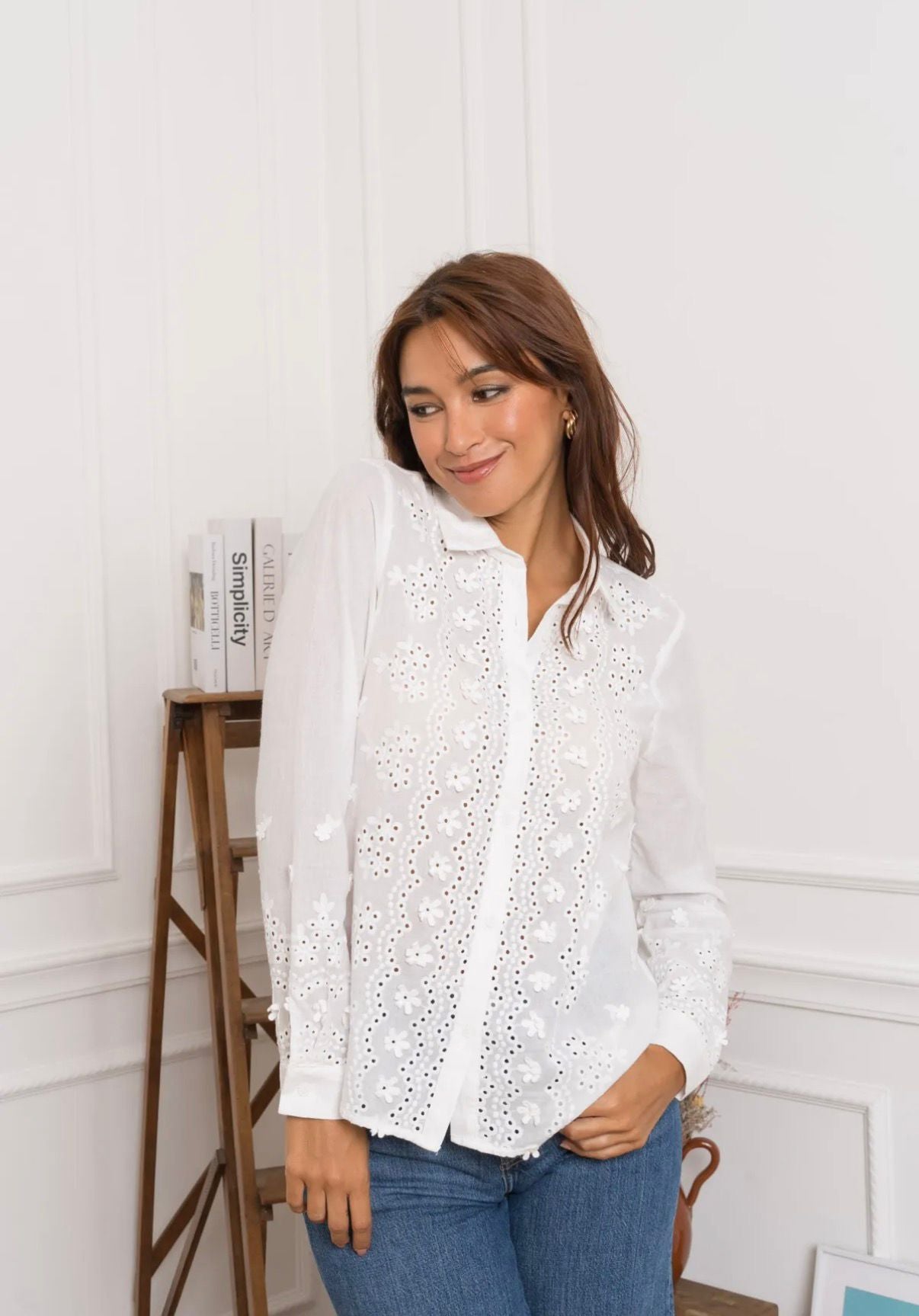 French Cotton Eyelet Shirt